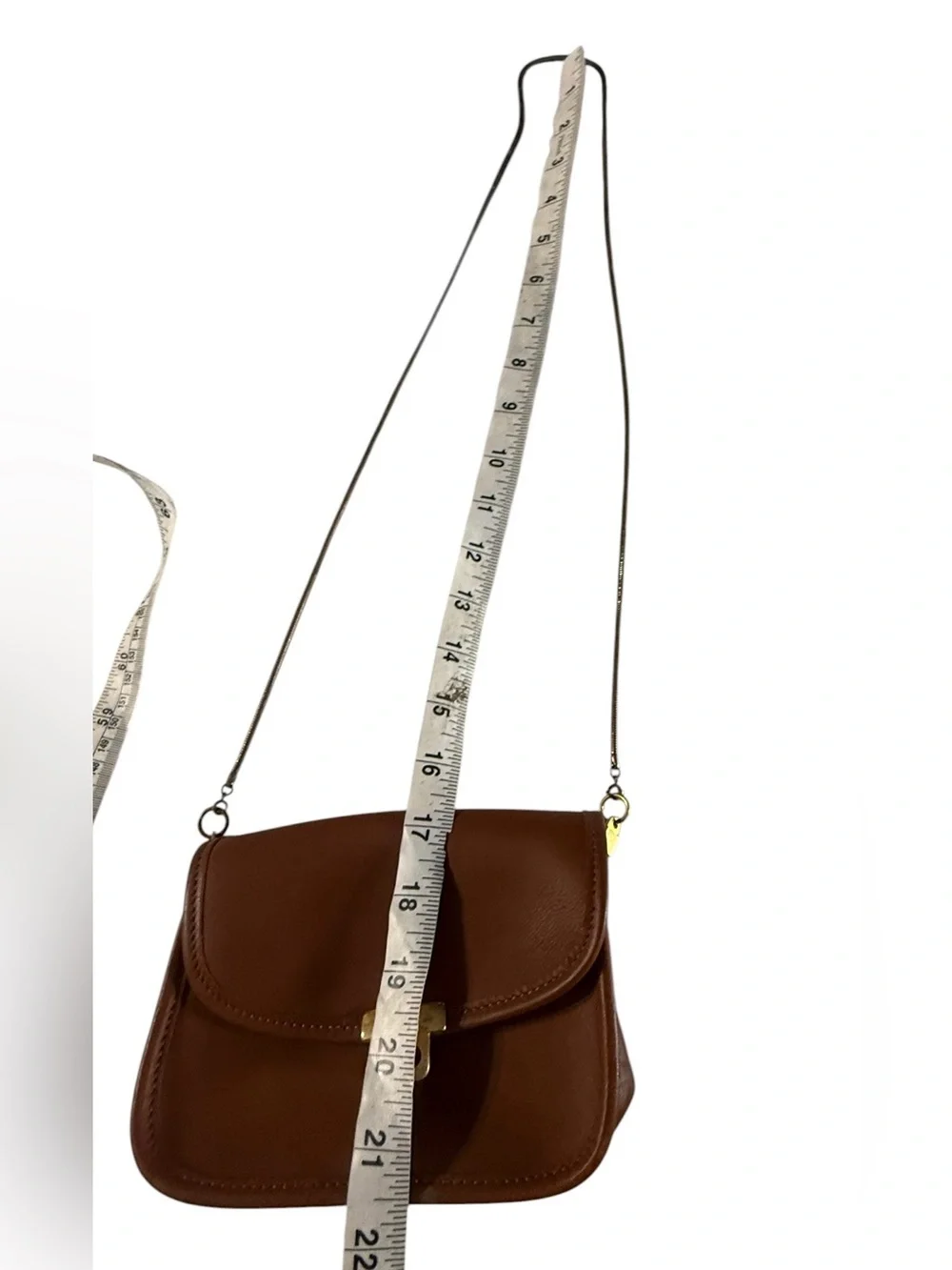 Kani Women's Brown leather turn lock mini Crossbody Bag chain strap